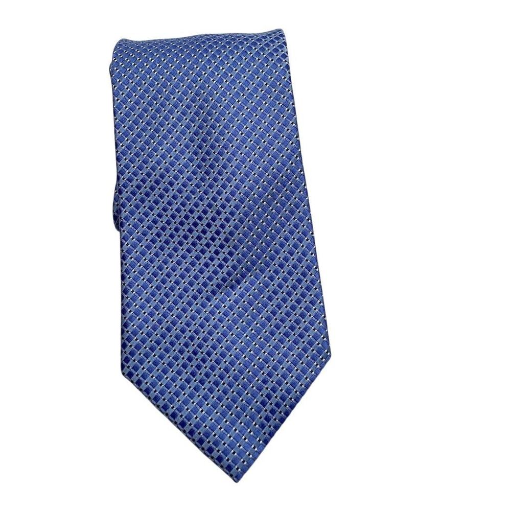 Geoffrey Beene Men's Blue Silk‎ Geometric Designer Necktie
